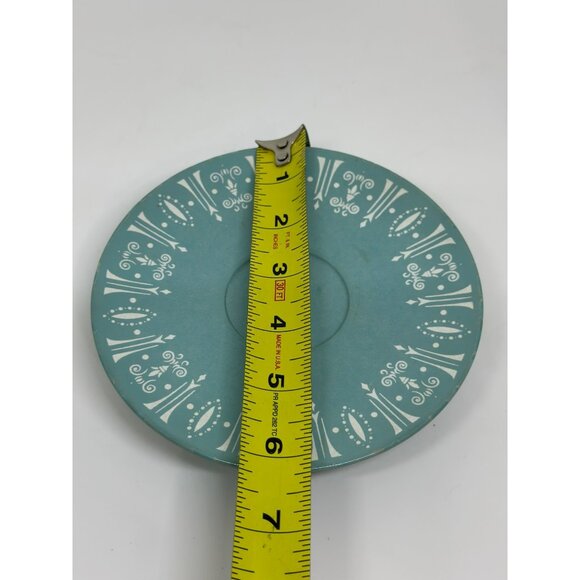 VTG Boontonware Saucer Plates Turquoise White Mid-Century USA Plastic 6" Set 3 - Picture 5 of 5